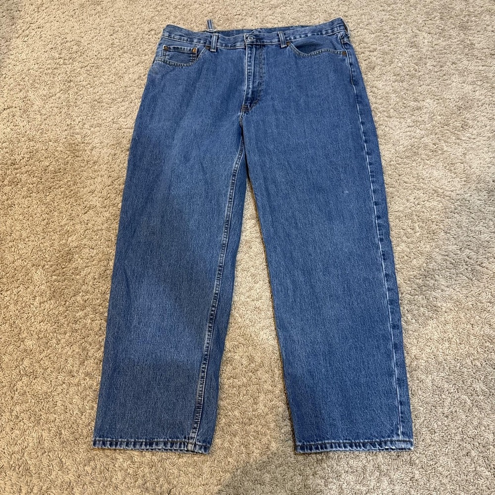 Levis 550 Jeans Mens 40x30 Blue Relaxed Fit Tapered Leg Zip Fly Medium Wash